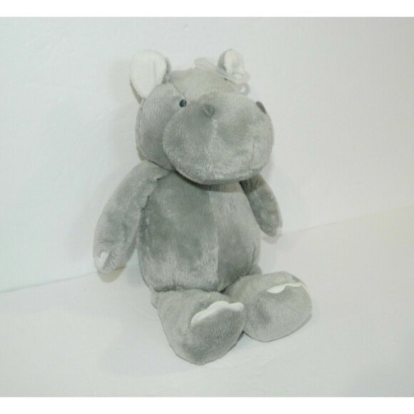 Carters 10" Gray Plush Hippo Hippopotamus Stuffed Lovey NEW w/o Tags 66741 - Picture 2 of 7